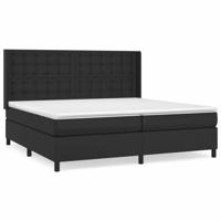 Boxspring met matras kunstleer zwart 200x200 cm - thumbnail