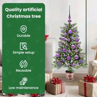 VidaXL Kerstboom met 150 led met standaard groen 90 cm pe - thumbnail