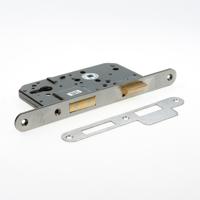 Nemef 4219 Veiligheidsdeurslot | SKG** | DM60mm | PC72mm | krukgat 8mm | voorplaat RVS 25x260mm afgerond | messing dag- en nachtschoot | DR 1+3 - - thumbnail