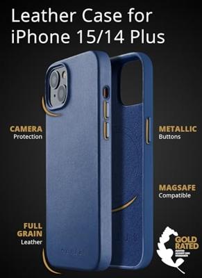 Mujjo Leather Case met MagSafe iPhone 14 / 15 Plus blauw