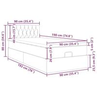 Ottoman bed met matras en LED's 90x190cm fluweel zwart - thumbnail