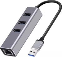 Rocketek USB HUB 3.0 Internet 1000M LAN 4 Port Multi Splitter Adapter Power Delivery Charging - thumbnail