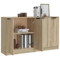 Dressoirs 2 st 60x30x70 cm bewerkt hout sonoma eikenkleurig - thumbnail