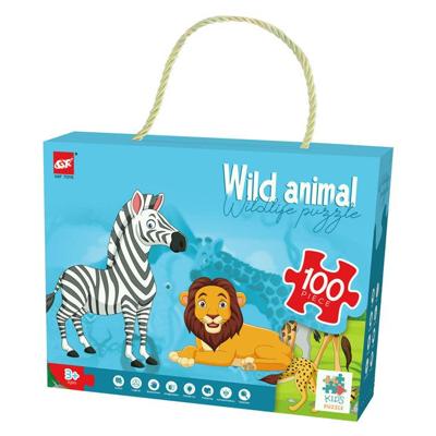 Vloerpuzzel Wilde Dieren, 100st.