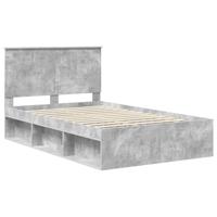 Bedframe met hoofdeinde Beton 120 x 190 cm Massief grenenhout - thumbnail