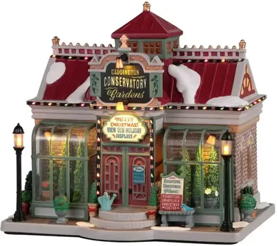 Lemax caddington conservatory gardens verlicht kersthuisje Caddington Village 2022