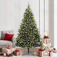 Kunstkerstboom met scharnier 300 LEDs Groen 210 cm PVC en PE - thumbnail