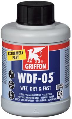 Griffon WDF-05 PVC/ABS Lijm 500ml - Sneldrogend, Toepasbaar tot 160mm, Blauw