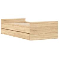Bedframe met lades sonoma eikenkleurig 90x200 cm - thumbnail