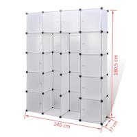 Modulaire kast met 14 compartimenten wit 37 x 146 x 180,5 cm - thumbnail