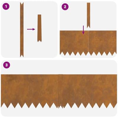 Tuinrand 50 pcs Bruin 100 x 0.05 x 20 cm Cortenstaal