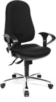 Topstar bureaustoel Support SY, zwart, basis uit chroom - thumbnail