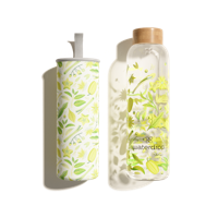 Waterdrop Glass Bottle Zen 600 ml Borosilicaat glas anti-lek dop - thumbnail