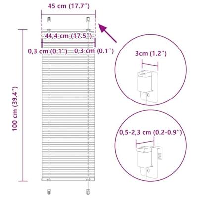 Pliss rolgordijn 45x100 cm stofbreedte 44,4 cm polyester roze