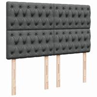 Boxspring met matras stof donkergrijs 140x190 cm - thumbnail