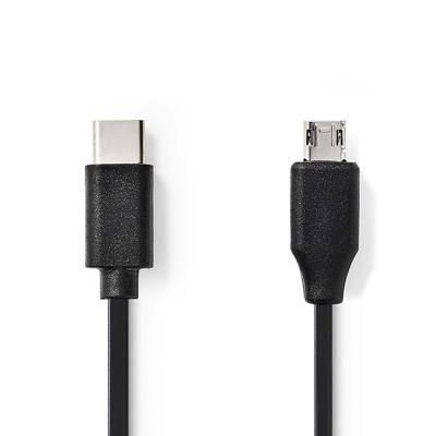 USB 2.0-Kabel | Type-C Male - Micro-B Male | 1,0 m | Zwart