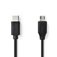 USB 2.0-Kabel | Type-C Male - Micro-B Male | 1,0 m | Zwart - thumbnail