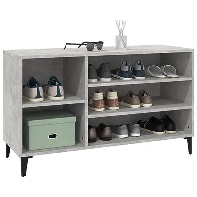 VidaXL Schoenenkast 102x36x60 cm bewerkt hout betongrijs VidaXL Schoenenkast 102x36x60 cm bewerkt hout betongrijs
