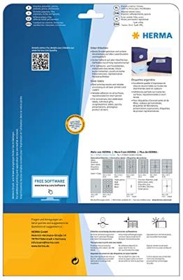 Etiket HERMA 4114 99.1X67.7mm zilver 200 etiketten Etiket HERMA 4114 99.1X67.7mm zilver 200 etiketten