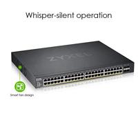 Zyxel 48-Port Gigabit Ethernet Smart Managed PoE+ Switch met 375 Watt Budget en 4 10G SFP+ Slots, Hybrid Cloud mode [XGS1930-52HP] - thumbnail