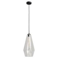 Masterlight Zwarte hanglampDiamond 23cm met helder glas - 2130-05-00-23 - thumbnail