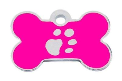 Naamplaatje voor halsband Imarc Bone Rood Zilver