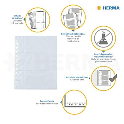 Herma Zichtmappen wit 9x13 cm liggend 10 hoesjes