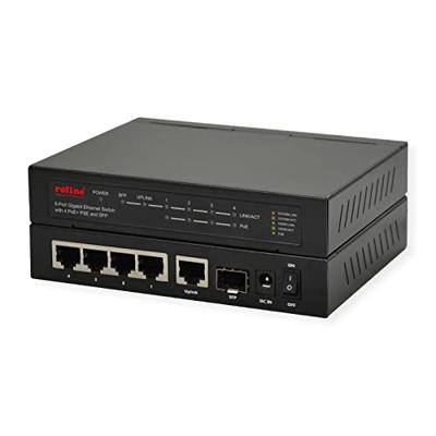ROLINE Gigabit Ethernet Switch 6 poorten (5x 10/100/1000 + 1x SFP, 4x PoE+)
