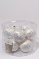 10 kerstballen wit ijslak 60 mm KSD - Ksd - thumbnail