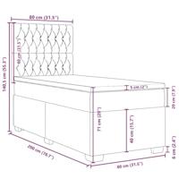 Boxspring met matras fluweel donkergroen 80x200 cm - thumbnail
