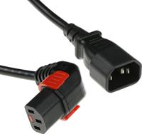 ACT AK5268 230V Stroomkabel C14/C13 (Haaks Omlaag) Lockable Zwart - 2 meter - thumbnail