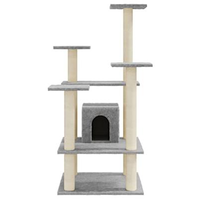 VidaXL Kattenkrabpaal met sisal krabpalen 110 cm lichtgrijs