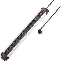 Sygonix SY-4755616 Overspanningsveilige stekkerdoos 10-voudig Zilver, Zwart Randaarde stekker 1 stuk(s) - thumbnail