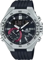 Horlogeband Casio ECB10P-1A Rubber Zwart - thumbnail