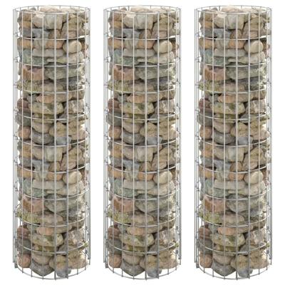 Gabion plantenbakken 3 st rond verhoogd 30x100 cm staal Gabion plantenbakken 3 st rond verhoogd 30x100 cm staal
