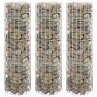 Gabion plantenbakken 3 st rond verhoogd 30x100 cm staal - thumbnail