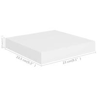 VidaXL Wandschappen zwevend 4 st 23x23,5x3,8 cm mdf wit - thumbnail