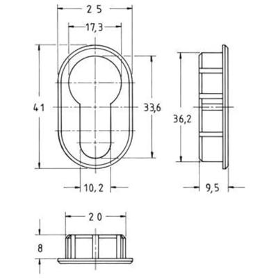 Junie rozet ovaal voor profielcilinder