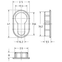 Junie rozet ovaal voor profielcilinder - thumbnail