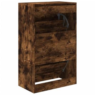 VidaXL Schoenenkast 60x34x96,5 cm bewerkt hout gerookt eikenkleurig