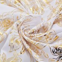 VidaXL Stoelhoezen 6 st recht stretch wit met gouden opdruk - thumbnail