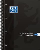 Collegeblok Oxford A4+ ruit 5x5mm 4-gaats 180 pagina&apos;s 80gr zwart - thumbnail
