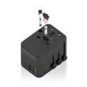 ADAPTADOR AISENS ENCHUFE UNIVERSAL VIAJE CARGADOR USB GAN 35W NEGRO - thumbnail