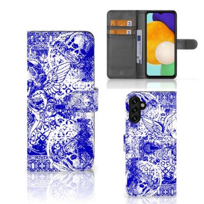 Telefoonhoesje met Naam Samsung Galaxy A04s | Samsung Galaxy A13 5G Angel Skull Blauw Telefoonhoesje met Naam Samsung Galaxy A04s | Samsung Galaxy A13 5G Angel Skull Blauw
