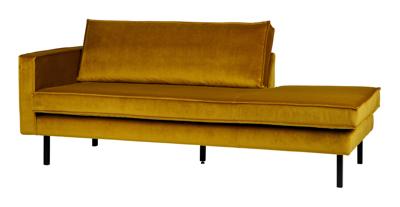 WOOOD Daybed 'Rodeo' Links, Velvet, kleur Oker