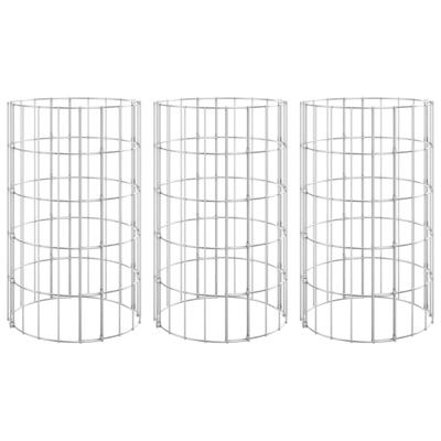 Gabion plantenbakken 3 st rond verhoogd 30x50 cm staal Gabion plantenbakken 3 st rond verhoogd 30x50 cm staal