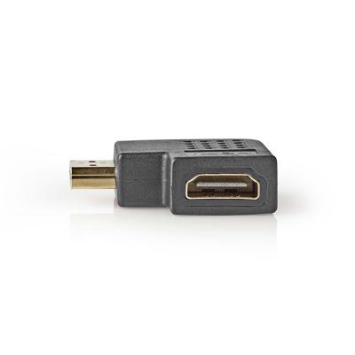 Nedis HDMI-Adapter HDMI-Connector - HDMI Female Rechts Gehoekt Zwart - thumbnail