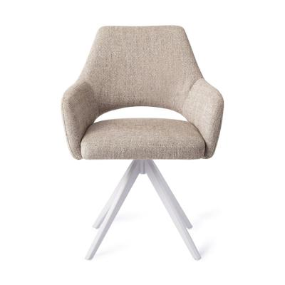 Jesper Home Eetkamerstoel 'Yanai' Turn White, Draaibaar, kleur Biscuit Beach