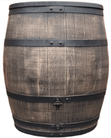 Roto regenton 240 liter dia. 70 x h.86 cm bruin 3/4' messing ingang tap - Meuwissen agro - thumbnail