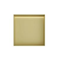 Hotbath &MORE Inbouwnis 30x30x10cm frameless + LED Geborsteld Messing PVD - thumbnail